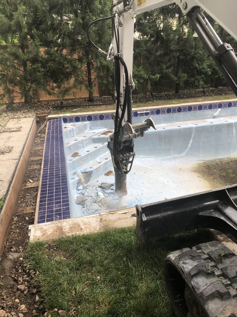 Pool Removal Breaking Floor