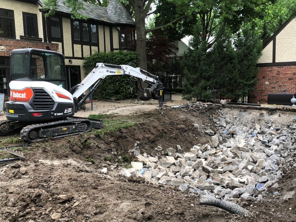 Pool Removal Broken Concrete
