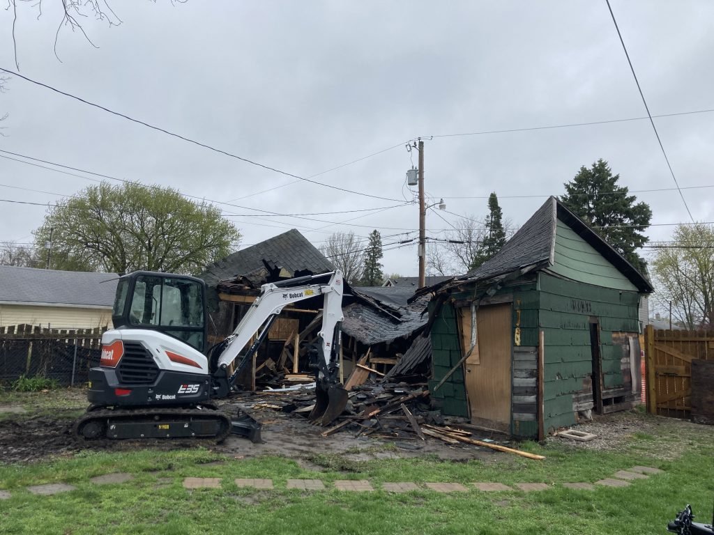 tearing down barn