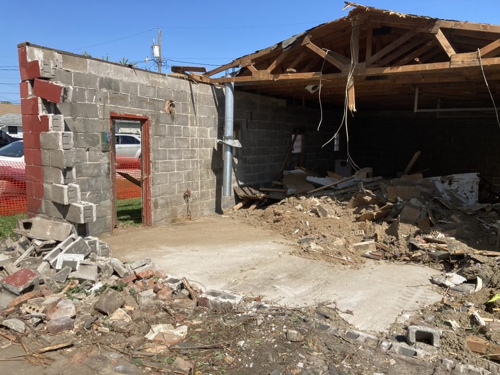 Garage demolition in Rock Island, IL