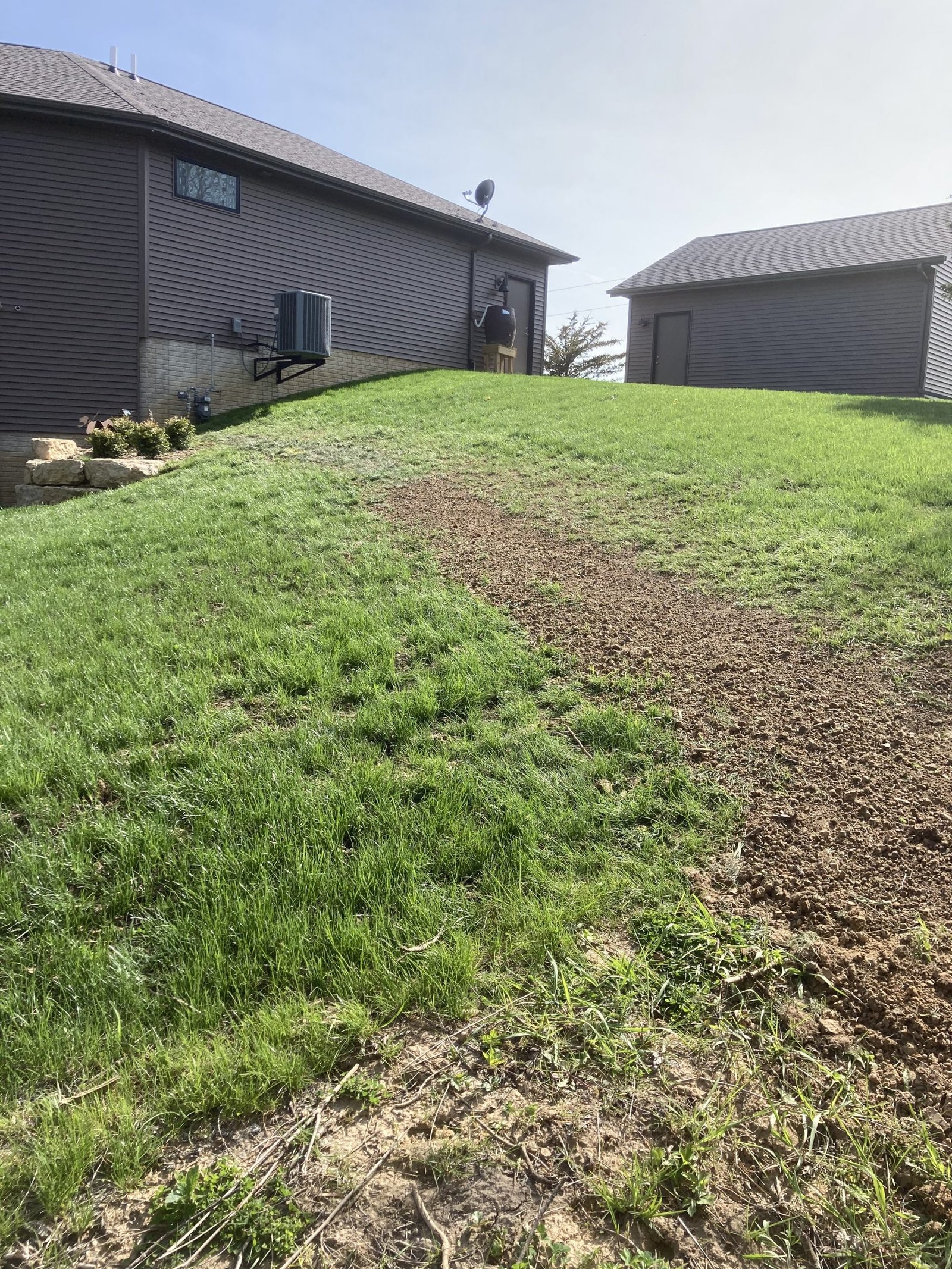 Sump pump discharge line burial