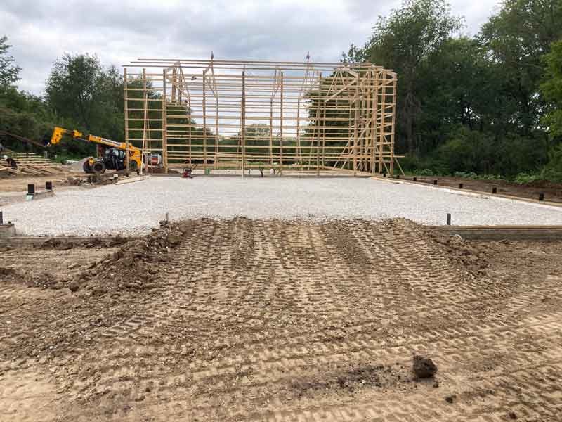 Delta-X LLC doing dirt and gravel site work for new building in the Quad Cities - Davenport, Iowa.